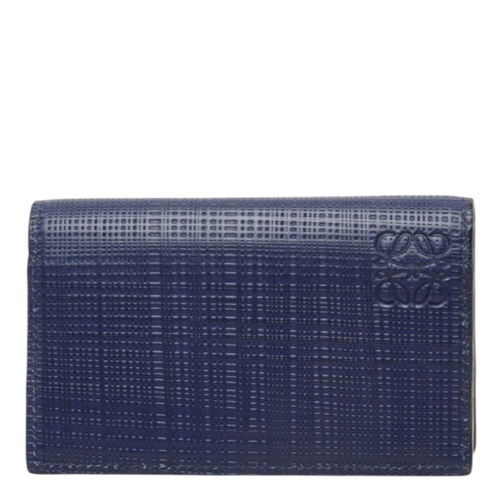 Loewe Anagram Business Card Holder/Card Case, Navy Leather, Women's LOEWE